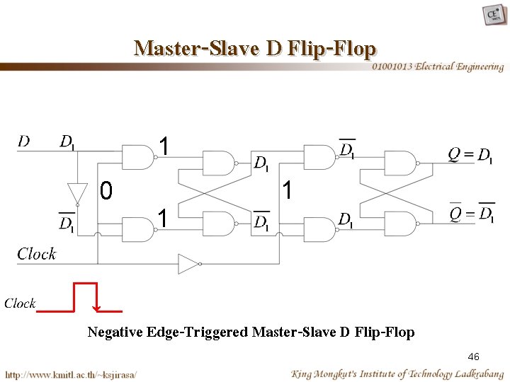 Master-Slave D Flip-Flop 1 0 1 1 Negative Edge-Triggered Master-Slave D Flip-Flop 46 