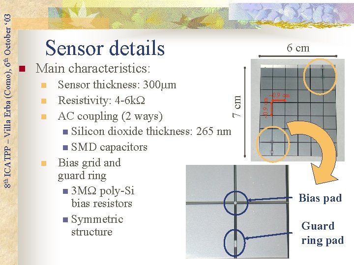 Main characteristics: n n Sensor thickness: 300 mm Resistivity: 4 -6 k AC coupling Main characteristics: n n Sensor thickness: 300 mm Resistivity: 4 -6 k AC coupling