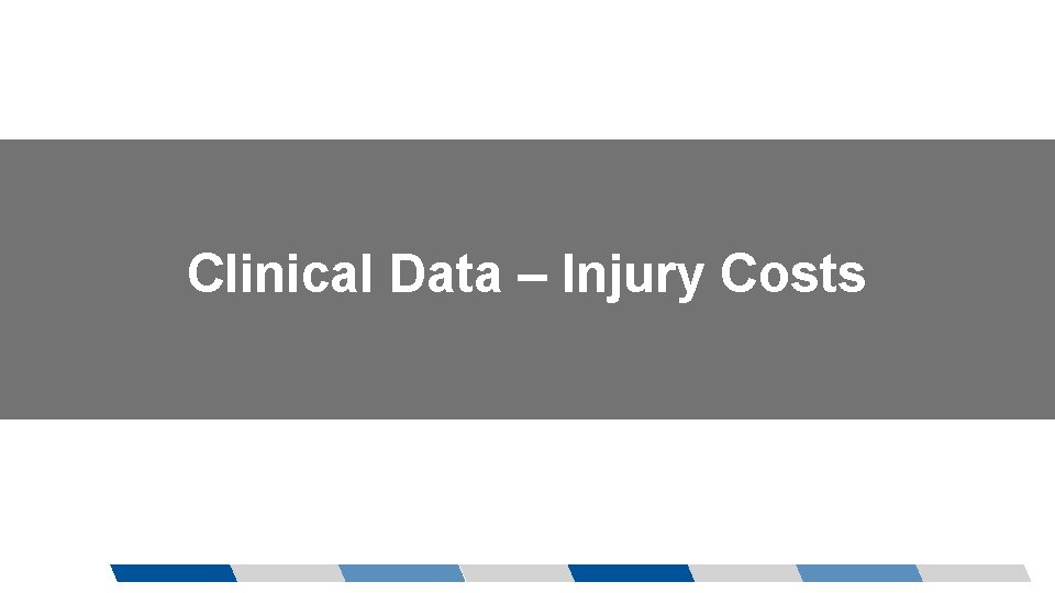 Clinical Data – Injury Costs 