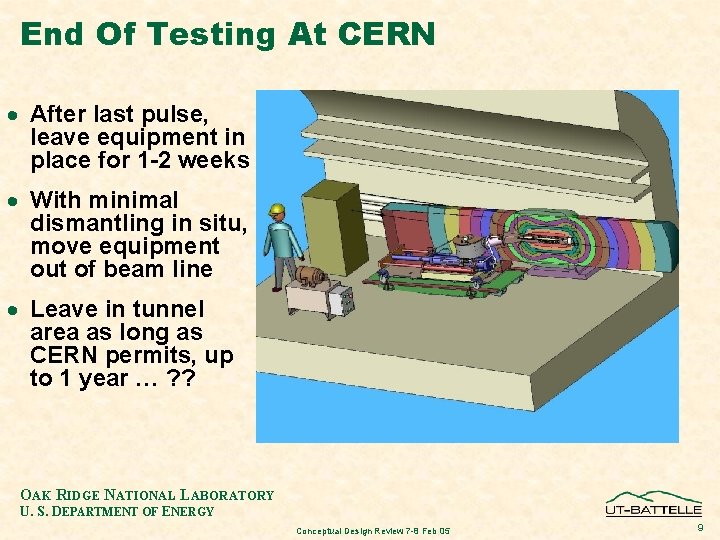 End Of Testing At CERN · After last pulse, leave equipment in place for