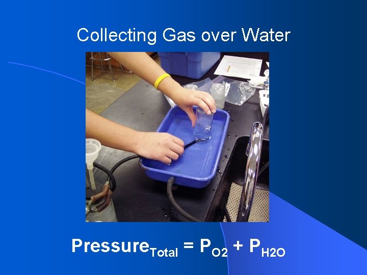 Collecting Gas over Water Pressure. Total = PO 2 + PH 2 O 