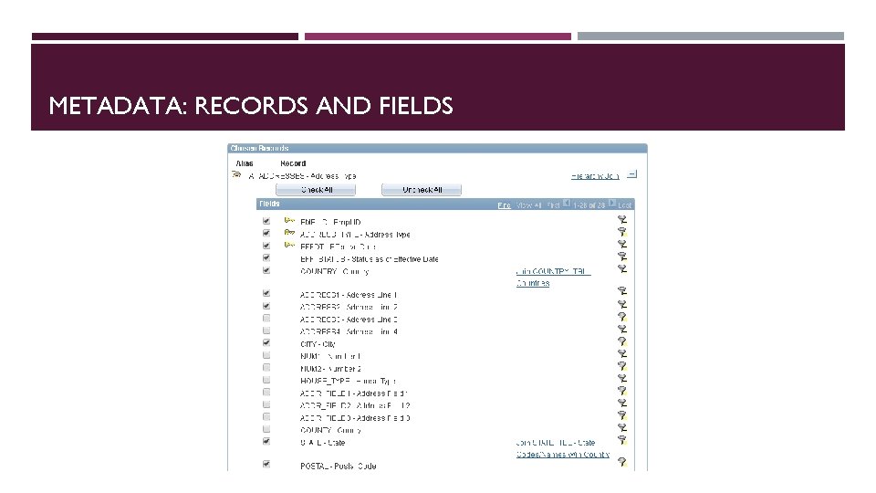 METADATA: RECORDS AND FIELDS 