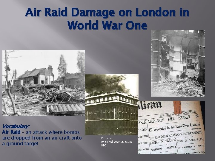 Air Raid Damage on London in World War One Vocabulary: Air Raid – an Air Raid Damage on London in World War One Vocabulary: Air Raid – an