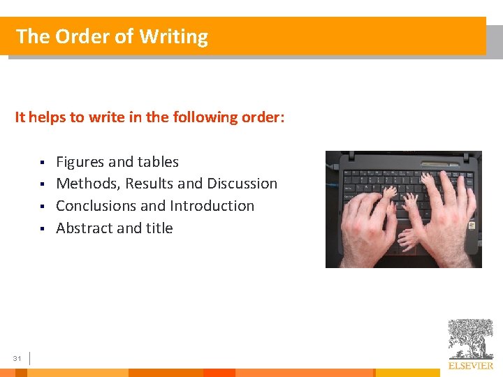 The Order of Writing It helps to write in the following order: § §