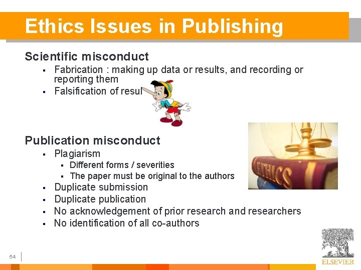 Ethics Issues in Publishing Scientific misconduct § § Fabrication : making up data or