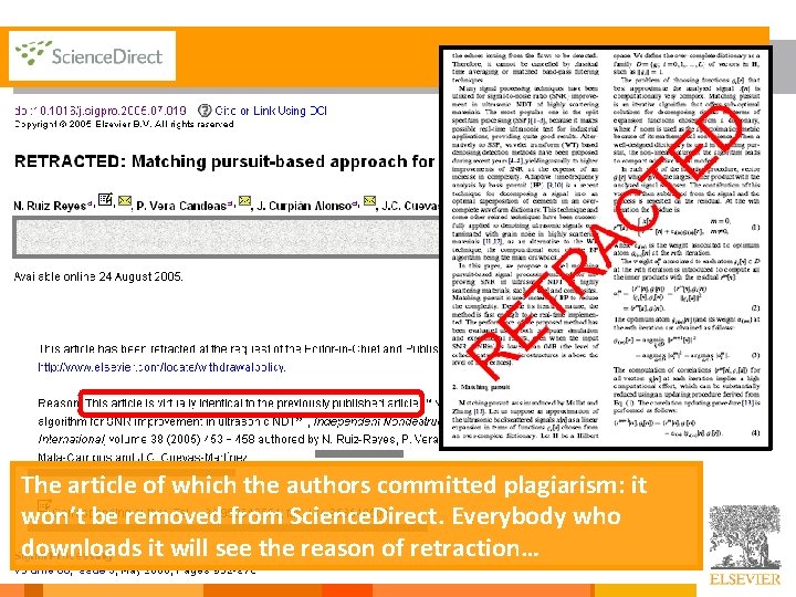 The article of which the authors committed plagiarism: it won’t be removed from Science.