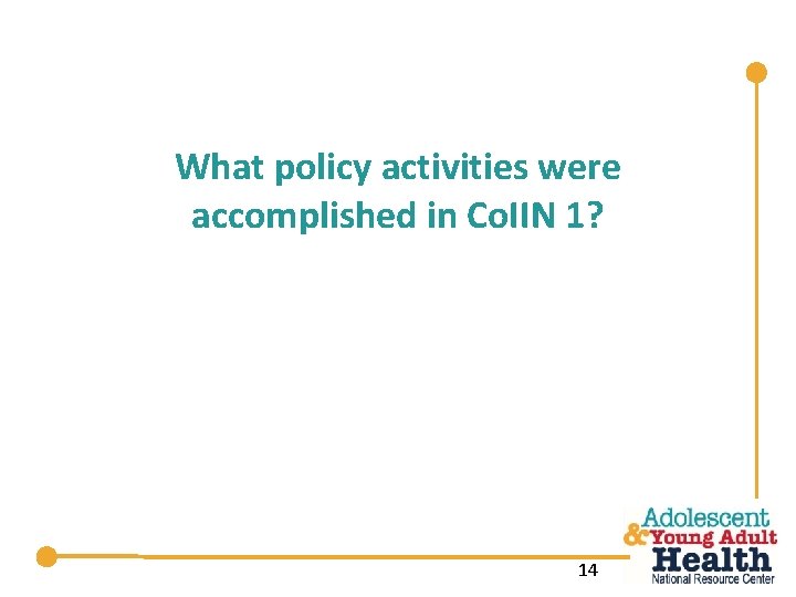 What policy activities were accomplished in Co. IIN 1? 14 