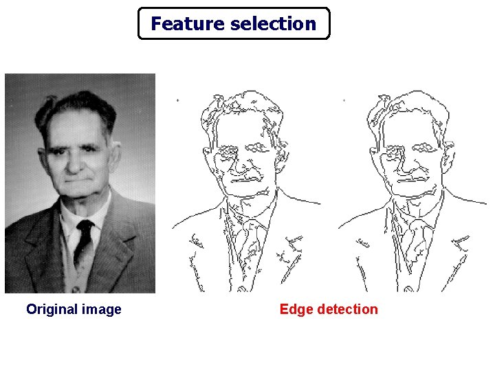 Feature selection Original image Edge detection 