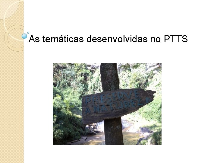 As temáticas desenvolvidas no PTTS 