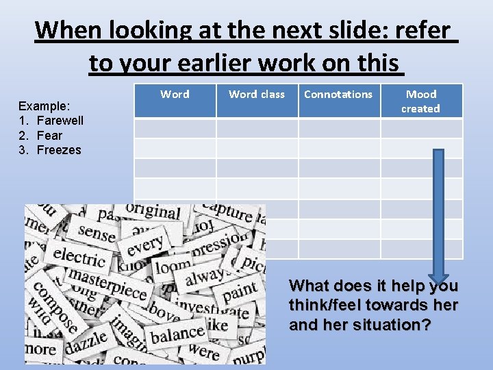 When looking at the next slide: refer to your earlier work on this Example: When looking at the next slide: refer to your earlier work on this Example: