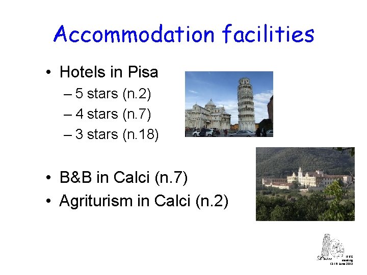 Accommodation facilities • Hotels in Pisa – 5 stars (n. 2) – 4 stars