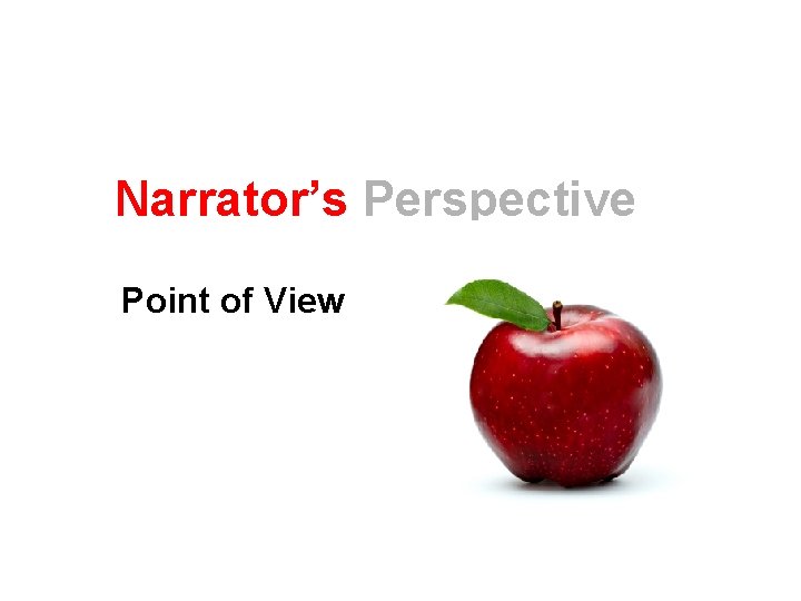 Narrator’s Perspective Point of View 