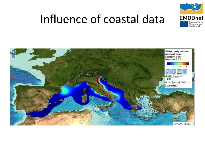 Influence of coastal data 