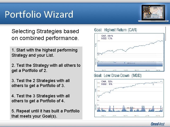 Portfolio Wizard Selecting Strategies based on combined performance. 1. Start with the highest performing