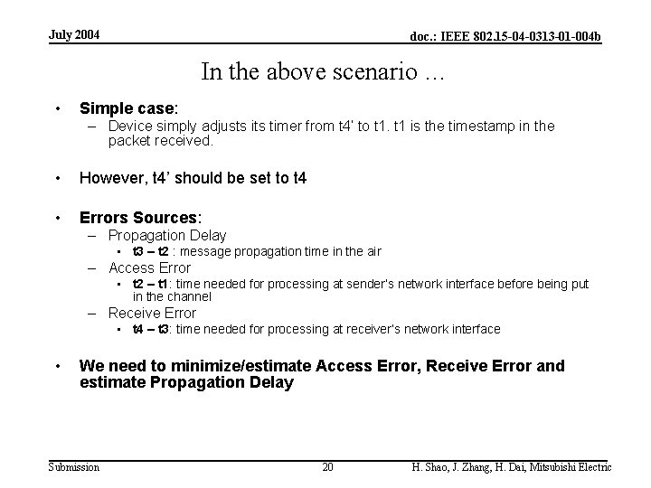 July 2004 doc. : IEEE 802. 15 -04 -0313 -01 -004 b In the
