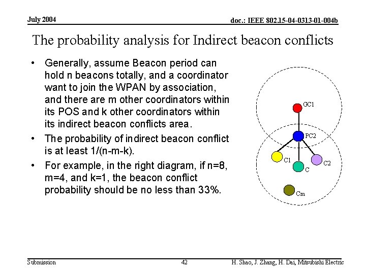 July 2004 doc. : IEEE 802. 15 -04 -0313 -01 -004 b The probability