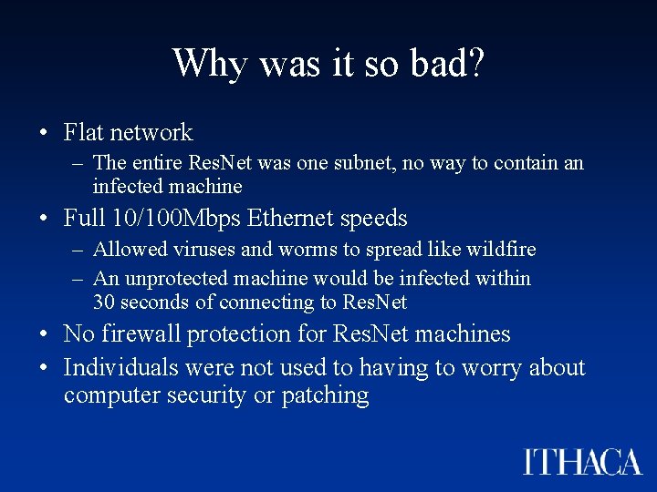 Why was it so bad? • Flat network – The entire Res. Net was