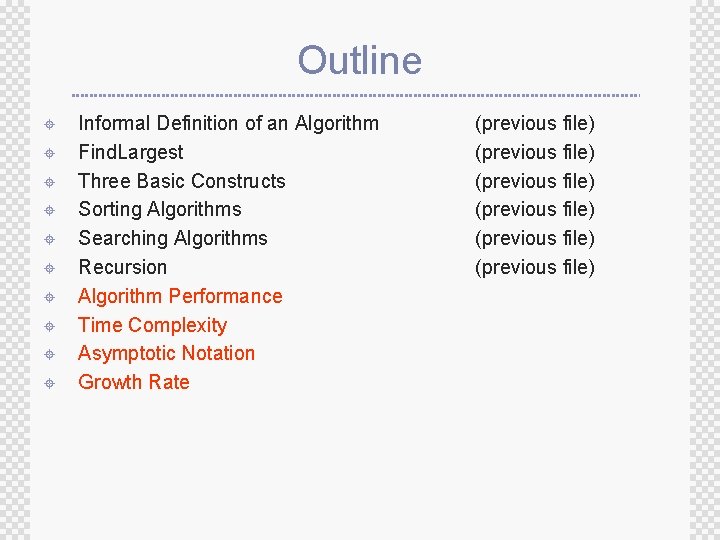 Outline ± ± ± ± ± Informal Definition of an Algorithm Find. Largest Three Outline ± ± ± ± ± Informal Definition of an Algorithm Find. Largest Three