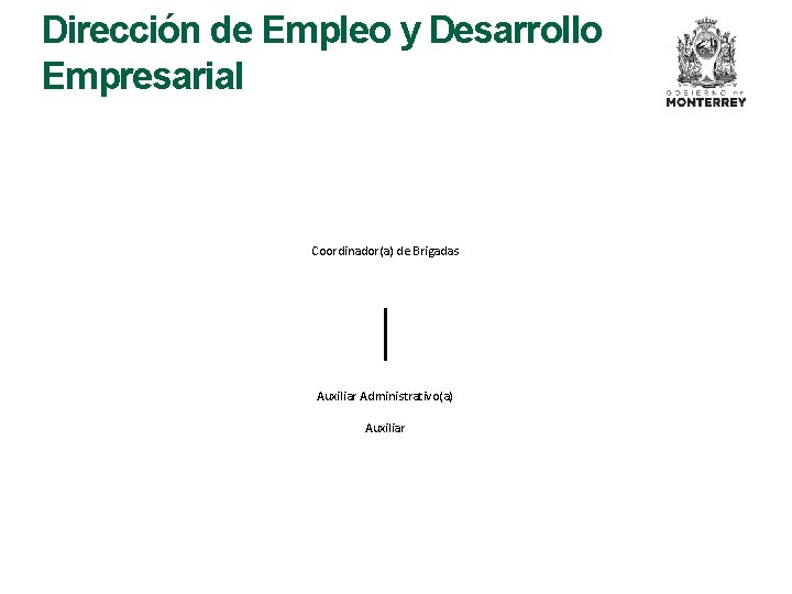 Dirección de Empleo y Desarrollo Empresarial Coordinador(a) de Brigadas Auxiliar Administrativo(a) Auxiliar 