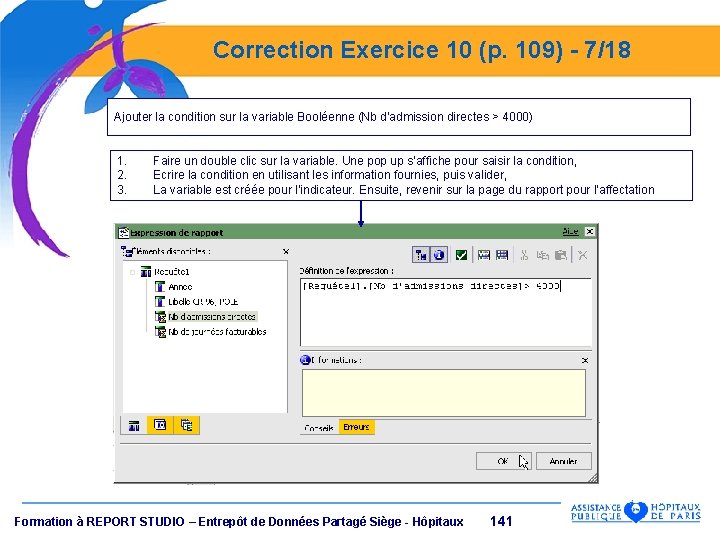 Correction Exercice 10 (p. 109) - 7/18 Ajouter la condition sur la variable Booléenne