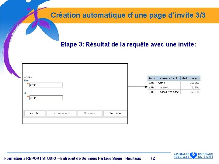 Création automatique d’une page d’invite 3/3 Etape 3: Résultat de la requête avec une