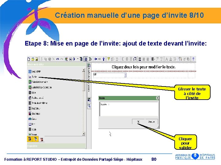 Création manuelle d’une page d’invite 8/10 Etape 8: Mise en page de l’invite: ajout