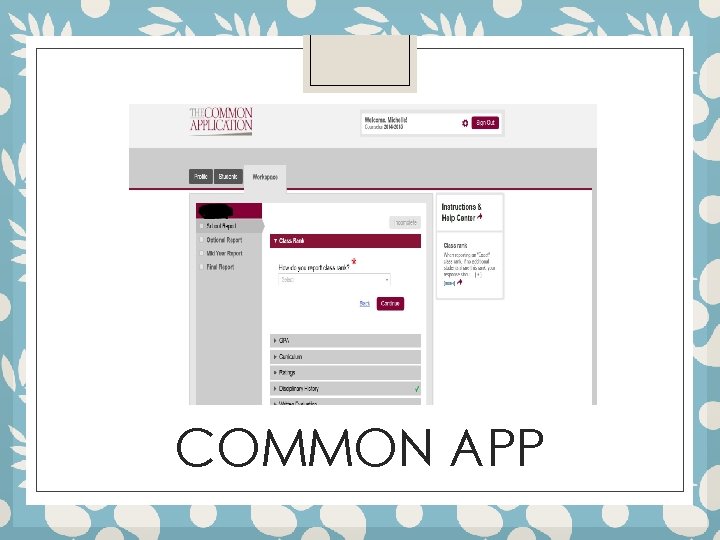 COMMON APP 