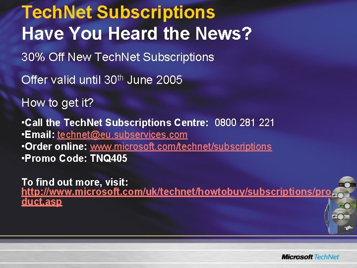 Tech. Net Subscriptions Have You Heard the News? 30% Off New Tech. Net Subscriptions