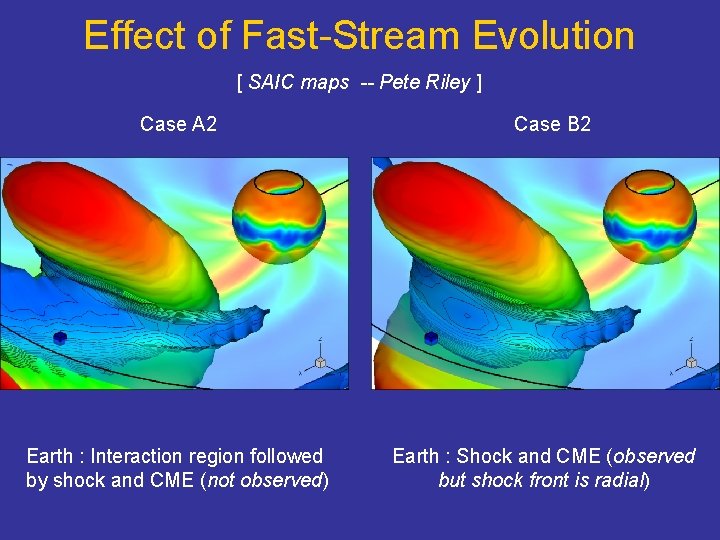 Effect of Fast-Stream Evolution [ SAIC maps -- Pete Riley ] Case A 2