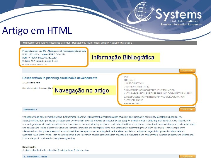 Artigo em HTML Informação Bibliográfica Navegação no artigo 