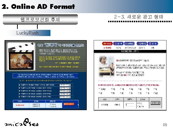 2. Online AD Format 웹프로모션화 추세 2 -3. 새로운 광고 형태 Lucky. Rush anica@seo