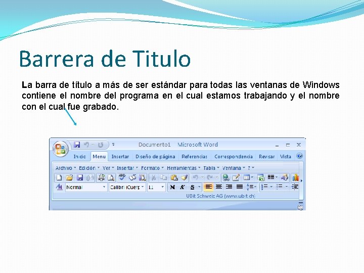 Barrera de Titulo La barra de título a más de ser estándar para todas