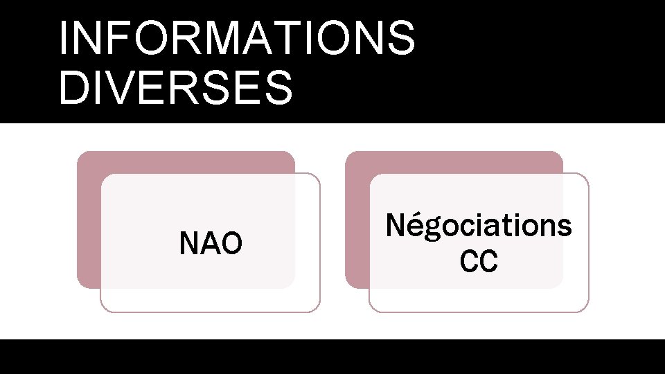 INFORMATIONS DIVERSES NAO Négociations CC 