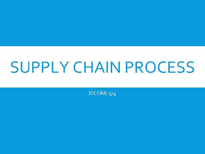 SUPPLY CHAIN PROCESS ISCOM/ 374 