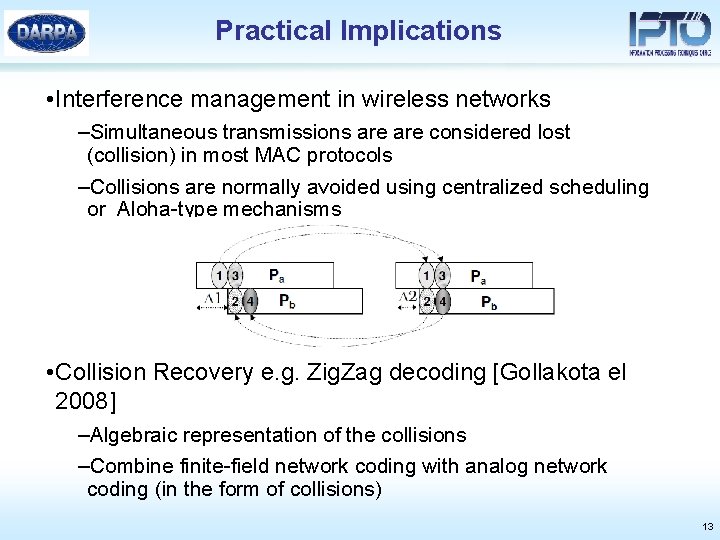 Practical Implications • Interference management in wireless networks –Simultaneous transmissions are considered lost (collision)