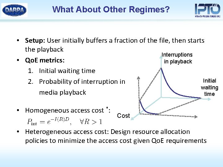 What About Other Regimes? • Setup: User initially buffers a fraction of the file,