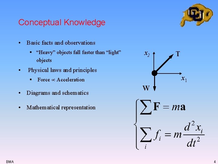 Conceptual Knowledge • Basic facts and observations § “Heavy” objects fall faster than “light” Conceptual Knowledge • Basic facts and observations § “Heavy” objects fall faster than “light”