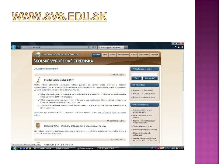 WWW. SVS. EDU. SK 