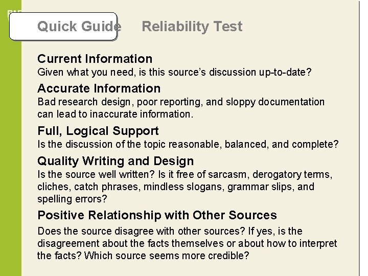 Quick Guide Reliability Test Current Information Given what you need, is this source’s discussion