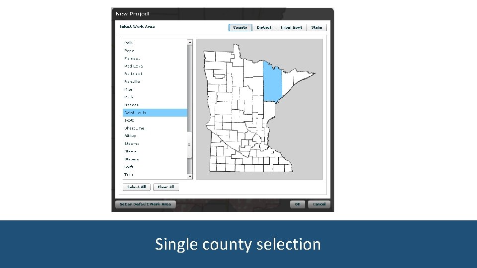 Single county selection 