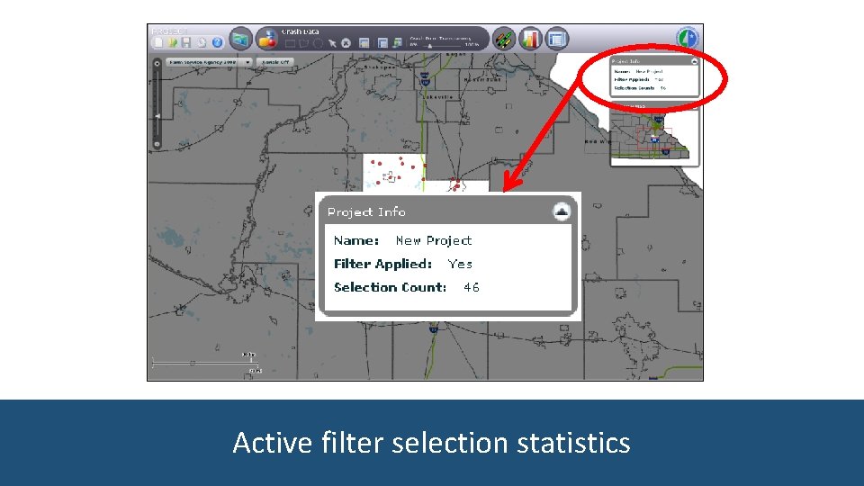 Active filter selection statistics 