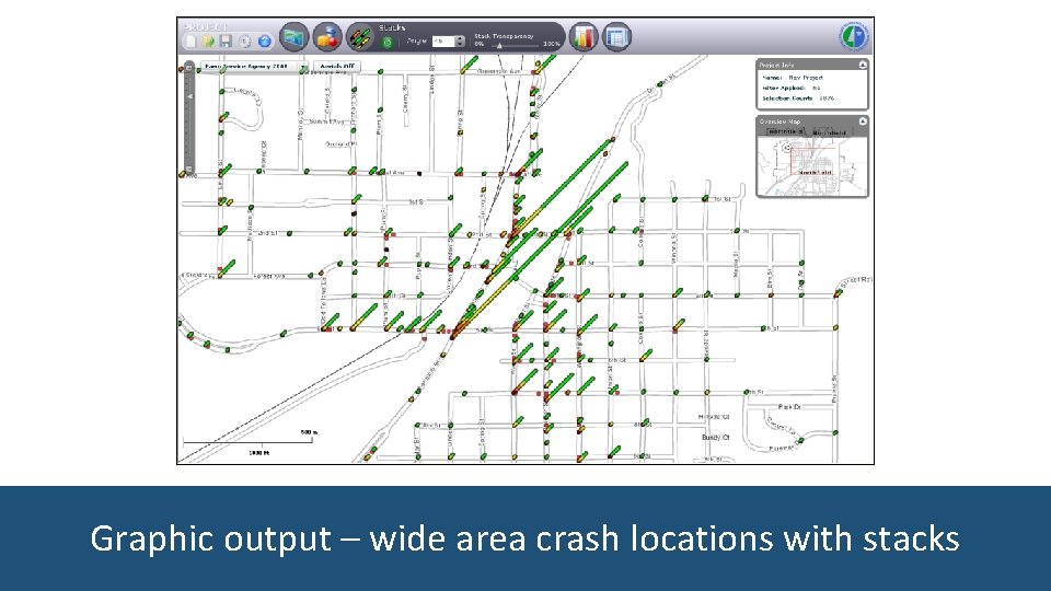 Graphic output – wide area crash locations with stacks 