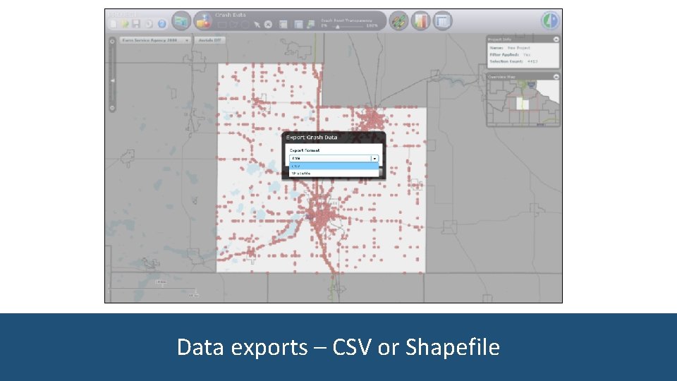 Data exports – CSV or Shapefile 