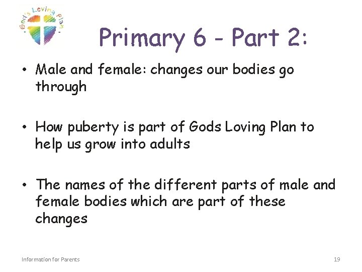 Primary 6 - Part 2: • Male and female: changes our bodies go through