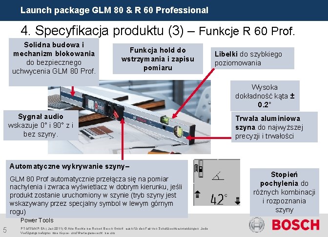 Launch package GLM 80 & R 60 Professional 4. Specyfikacja produktu (3) – Funkcje