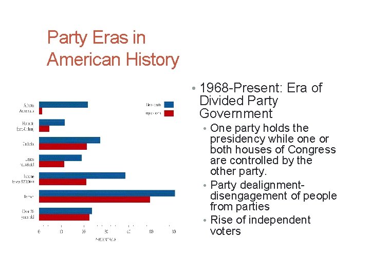 Party Eras in American History • 1968 -Present: Era of Divided Party Government •
