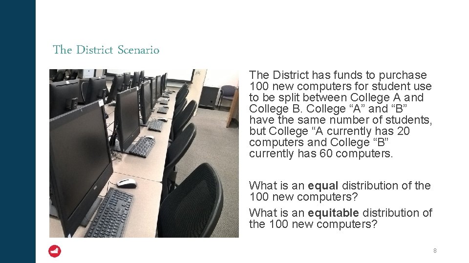 The District Scenario The District has funds to purchase 100 new computers for student