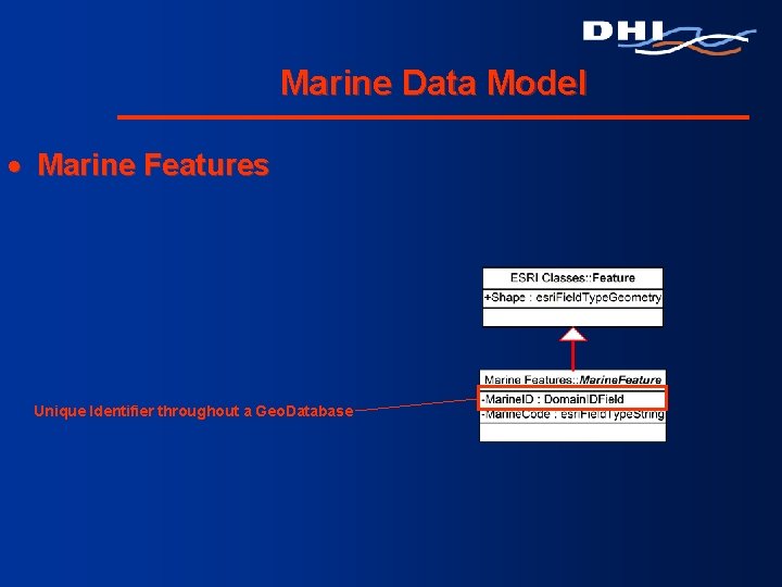 Marine Data Model · Marine Features Unique Identifier throughout a Geo. Database Marine Data Model · Marine Features Unique Identifier throughout a Geo. Database
