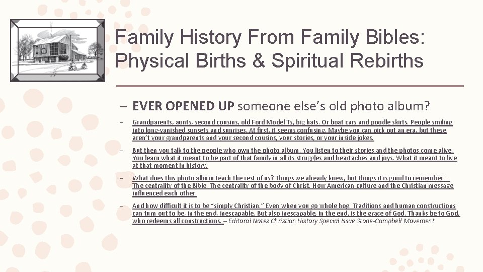 Family History From Family Bibles: Physical Births & Spiritual Rebirths – EVER OPENED UP