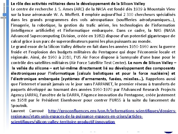 Le rôle des activités militaires dans le développement de la Silicon Valley Le centre Le rôle des activités militaires dans le développement de la Silicon Valley Le centre